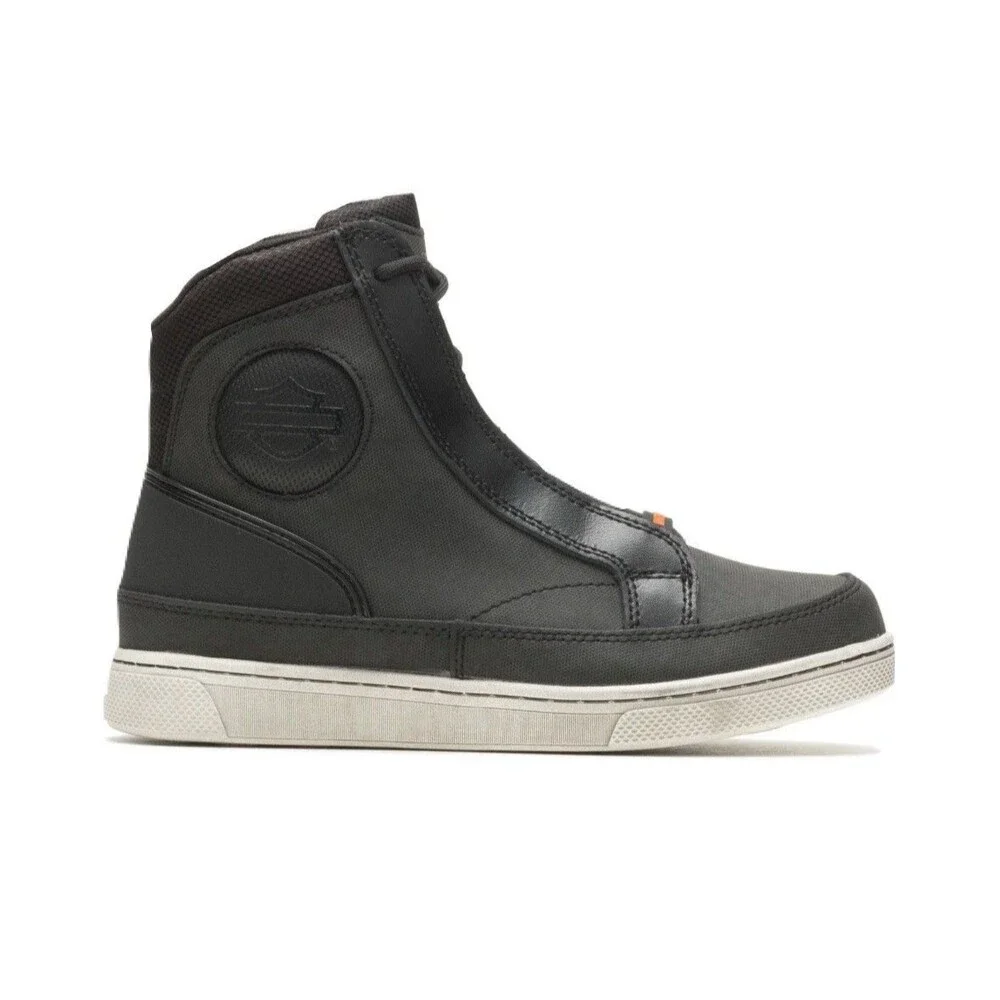 NEW Harley Davidson Vardon Womens 6.5 Black Waterproof Leather Riding Sneakers
